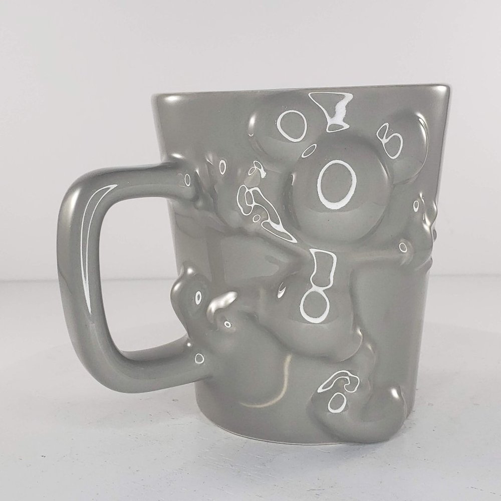 Disney Mickey Mouse Splat Figural Grey Coffee Mug Cup
